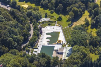Aerial view, outdoor swimming pool Annen, Witten, Ennepe-Ruhr district, Ruhr area, North