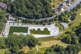 Aerial view, outdoor swimming pool Annen, Witten, Ennepe-Ruhr district, Ruhr area, North