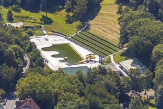 Aerial view, outdoor swimming pool Annen, Witten, Ennepe-Ruhr district, Ruhr area, North
