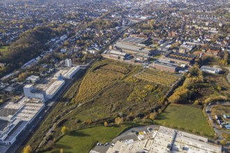 Aerial view, Stockumer Straße industrial estate, Ruhrpumpen, former annealing furnace hall,