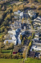 Aerial view, Witten/Herdecke University, new library building campus, Annen, Witten, Ruhr area,