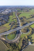 Aerial view, construction site motorway junction Dortmund Witten, A45 and A44, Persebeck, Dortmund,