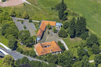 Aerial view, Haus Herbede, castle and historical sight, Witten, Ennepe-Ruhr district, Ruhr area,