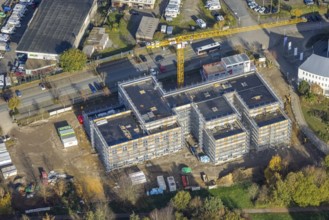 Aerial view, Witten/Herdecke University, new library building campus, Annen, Witten, Ruhr area,