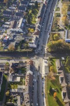 Aerial view, construction site Pferdebachstraße, railway crossing Ziegelstraße, planned S-Bahn