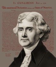 Portrait of Thomas Jefferson, 1743 - 1826, third president of the United States and principal