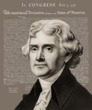 Portrait of Thomas Jefferson, 1743 - 1826, third president of the United States and principal