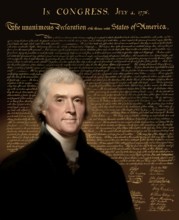 Portrait of Thomas Jefferson, 1743 - 1826, third president of the United States and principal
