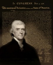 Portrait of Thomas Jefferson, 1743 - 1826, third president of the United States and principal