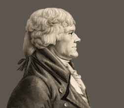 Portrait of Thomas Jefferson, 1743 - 1826, third president of the United States and principal