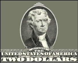 Portrait of Thomas Jefferson, 1743 - 1826, third president of the United States and principal