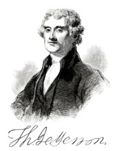 Portrait of Thomas Jefferson, 1743 - 1826, third president of the United States and principal