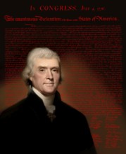 Portrait of Thomas Jefferson, 1743 - 1826, third president of the United States and principal
