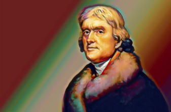 Portrait of Thomas Jefferson, 1743 - 1826, third president of the United States and principal