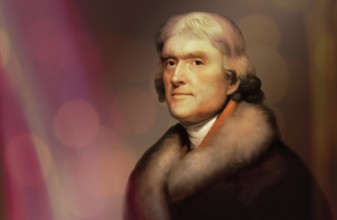 Portrait of Thomas Jefferson, 1743 - 1826, third president of the United States and principal