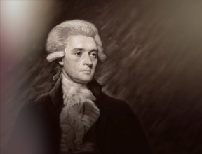 Portrait of Thomas Jefferson, 1743 - 1826, third president of the United States and principal