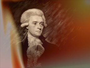 Portrait of Thomas Jefferson, 1743 - 1826, third president of the United States and principal