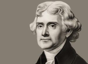 Portrait of Thomas Jefferson, 1743 - 1826, third president of the United States and principal