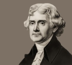 Portrait of Thomas Jefferson, 1743 - 1826, third president of the United States and principal