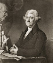 Portrait of Thomas Jefferson, 1743 - 1826, third president of the United States and principal