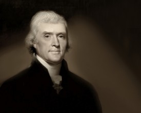 Portrait of Thomas Jefferson, 1743 - 1826, third president of the United States and principal