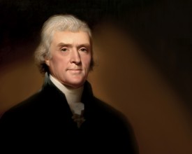 Portrait of Thomas Jefferson, 1743 - 1826, third president of the United States and principal