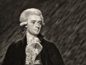 Portrait of Thomas Jefferson, 1743 - 1826, third president of the United States and principal