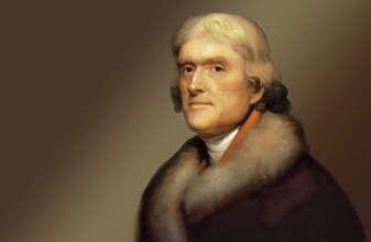 Portrait of Thomas Jefferson, 1743 - 1826, third president of the United States and principal