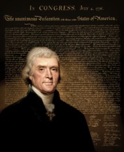 Portrait of Thomas Jefferson, 1743 - 1826, third president of the United States and principal