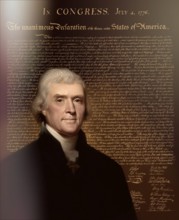 Portrait of Thomas Jefferson, 1743 - 1826, third president of the United States and principal