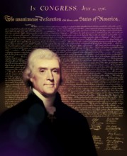 Portrait of Thomas Jefferson, 1743 - 1826, third president of the United States and principal
