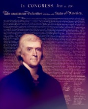 Portrait of Thomas Jefferson, 1743 - 1826, third president of the United States and principal