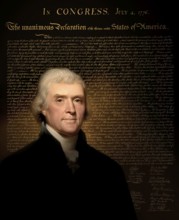 Portrait of Thomas Jefferson, 1743 - 1826, third president of the United States and principal