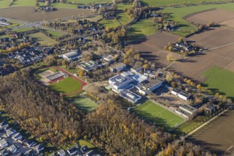 Aerial view, school centre, municipal comprehensive school, Theodor-Heuss-Schule, Haarbeckschule,