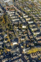 Aerial view, view of Neukirchen, Hochstraße, Andreas-Bräm-Straße, village church, residential