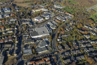 Aerial view, commercial area Oderstraße, Hochstraße, Andreas-Bräm-Straße, Neukirchen,