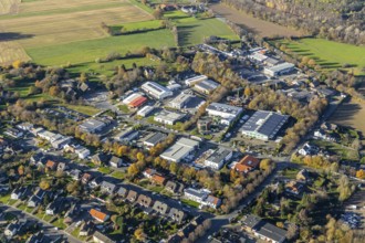 Aerial view, commercial area Hochstraße, Neukirchen, Neukirchen-Vluyn, Ruhr area, North