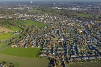 Aerial view, local view, Neukirchen, Neukirchen-Vluyn, Ruhr area, North Rhine-Westphalia, Germany,