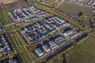 Aerial view, Dicksche Heide development area, Niederberg Park, Neukirchen, Neukirchen-Vluyn, Ruhr