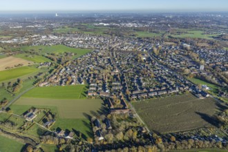 Aerial view, local view, Neukirchen, Neukirchen-Vluyn, Ruhr area, North Rhine-Westphalia, Germany,