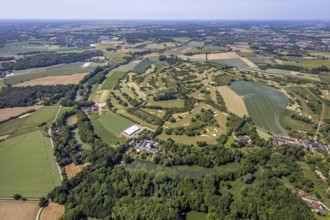 Aerial view, golf course, golf club Op de Niep, Neukirchen-Vluyn, Lower Rhine, North