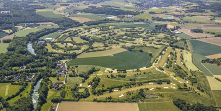 Aerial view, golf course, golf club Op de Niep, Neukirchen-Vluyn, Lower Rhine, North