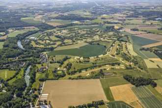 Aerial view, golf course, golf club Op de Niep, Neukirchen-Vluyn, Lower Rhine, North