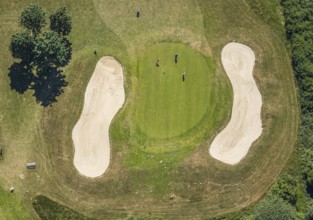 Aerial view, golf course golf club Op de Niep, Neukirchen-Vluyn, Lower Rhine, North