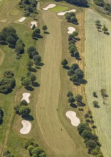 Aerial view, golf course golf club Op de Niep, Neukirchen-Vluyn, Lower Rhine, North