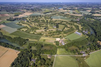 Aerial view, golf course, golf club Op de Niep, Neukirchen-Vluyn, Lower Rhine, North