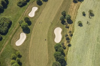 Aerial view, golf course golf club Op de Niep, Neukirchen-Vluyn, Lower Rhine, North
