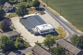 Aerial photo, fire brigade Neukirchen-Vluyn, Lindenstraße, Neukirchen-Vluyn, Lower Rhine, North