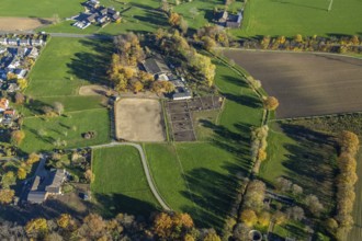 Aerial view, riding club Prinz-Friedrich, Krefelder Straße, Neukirchen, Neukirchen-Vluyn, Ruhr
