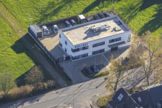 Aerial view, new police station, Niederrheinallee, Neukirchen, Neukirchen-Vluyn, Ruhr area, North